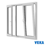 Пластиковое окно ПВХ VEKA Трёхстворчатое 1300x1600мм(ВхШ) Двухкамерное Тип 2